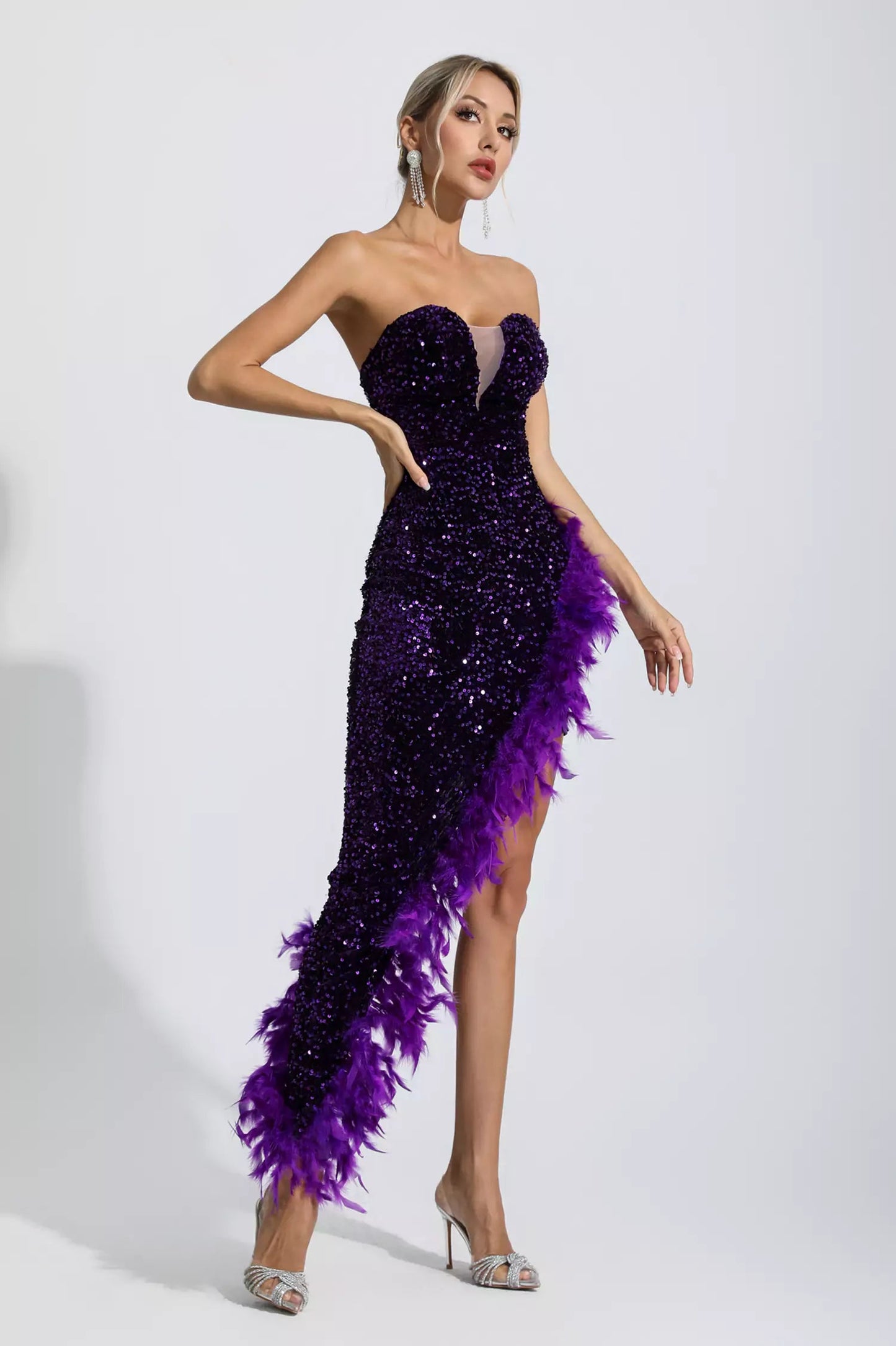 Sequin Feather Dress