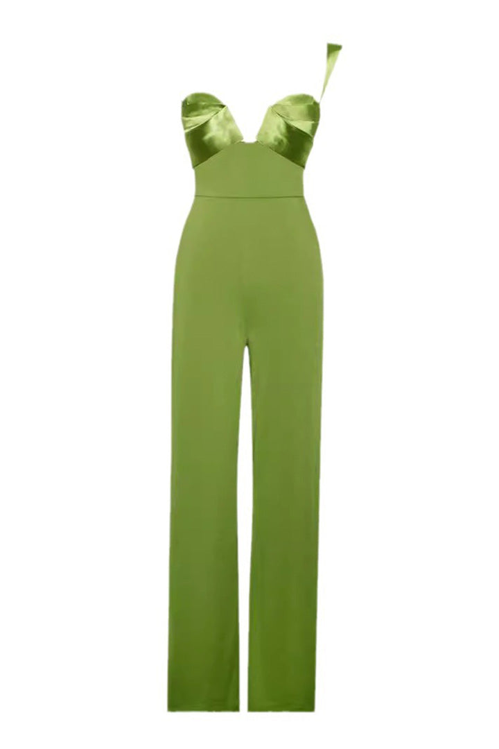 Solid Color Camisole V-Neck Jumpsuit