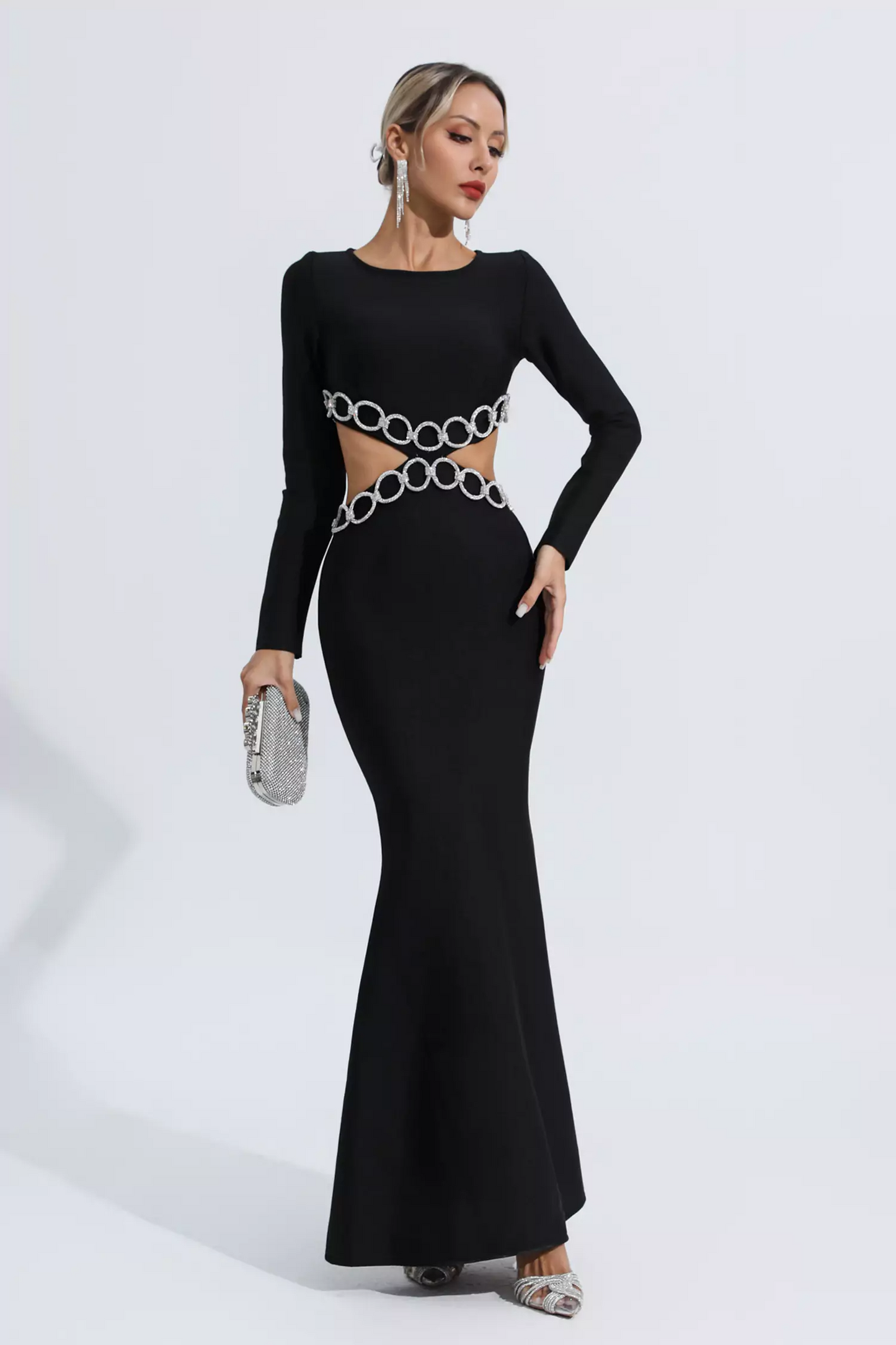 Black Cut Out Bandage Dress