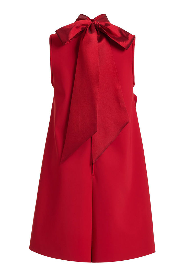 Red Round High Neck Sleeveless A-Line Mini Dress