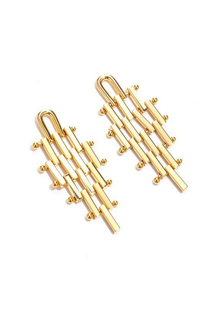 Architectural Gold Drop Earrings