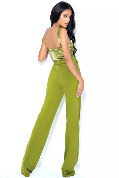 Solid Color Camisole V-Neck Jumpsuit