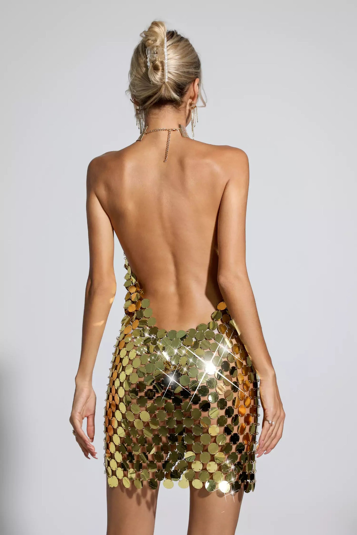 Gold Sequin Mini Dress