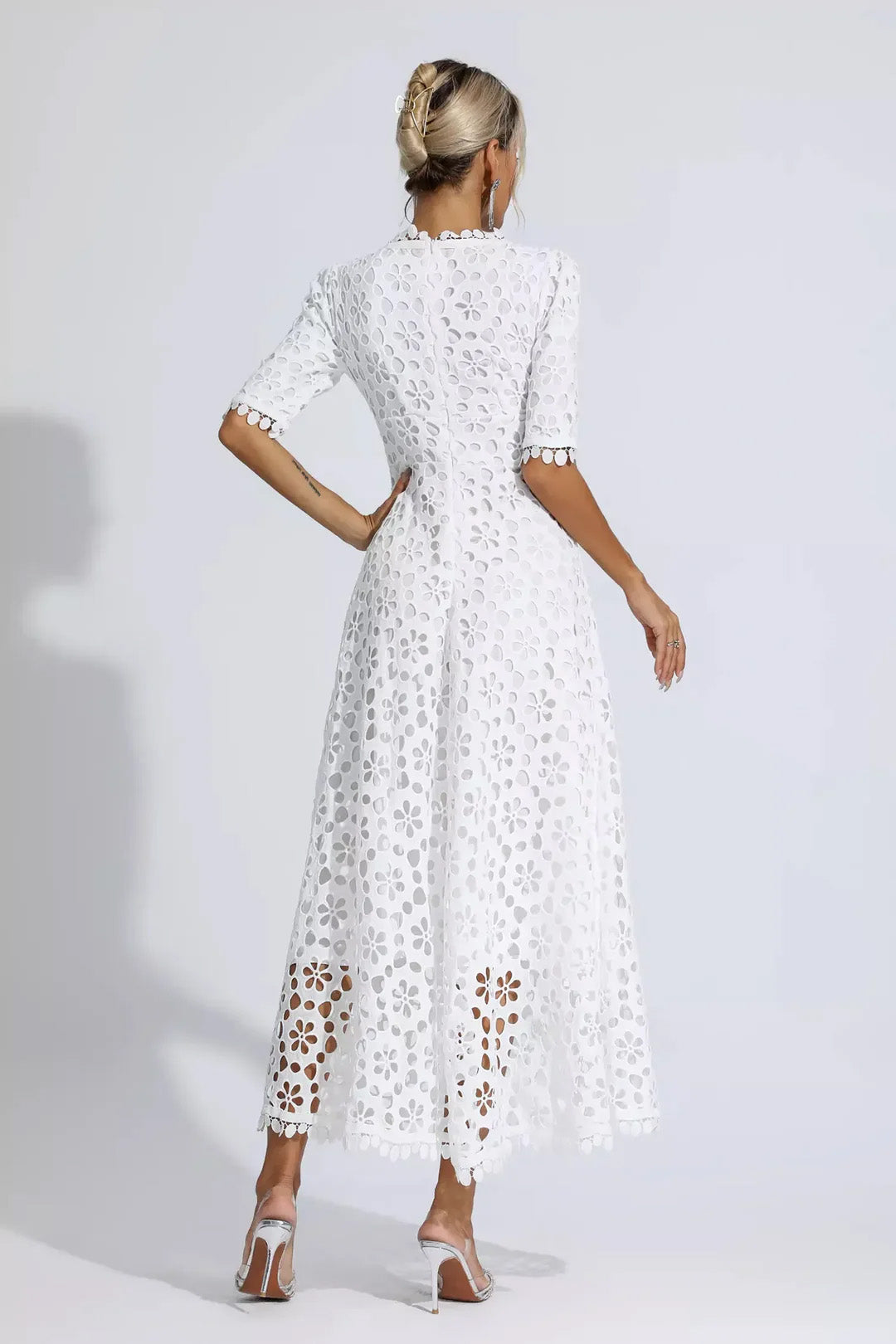 White Cutout Maxi Dress