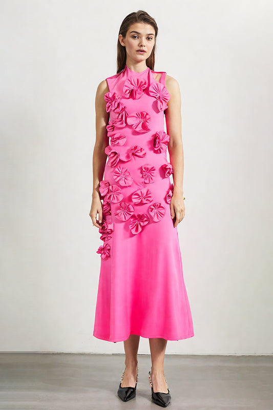 Pink Floral Maxi Dress