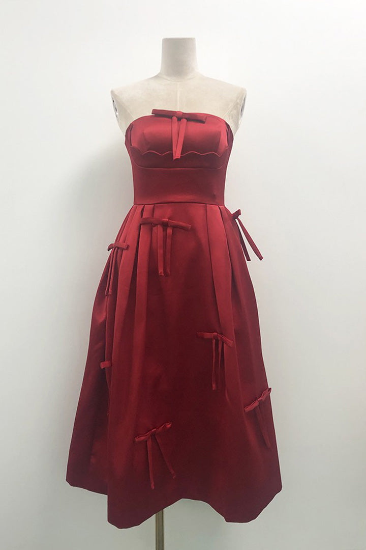 Elegant Bow Decoration Sheath Midi Dress