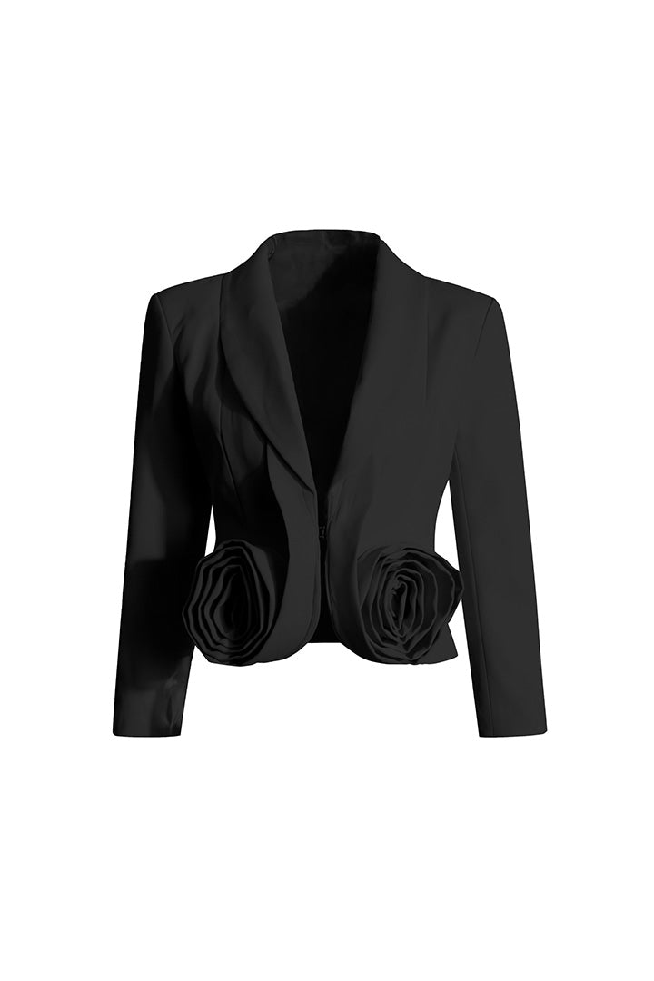 3D Flower V-Neck Suit