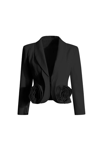 3D Flower V-Neck Suit