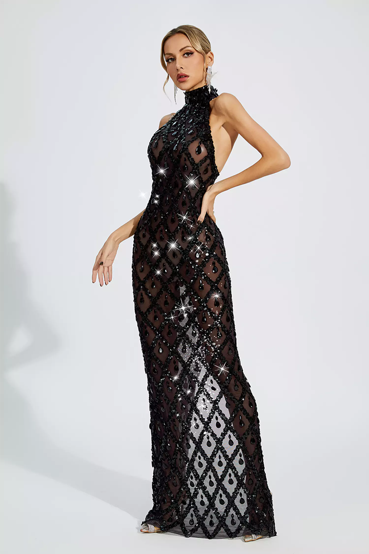 Black Diamond Maxi Dress