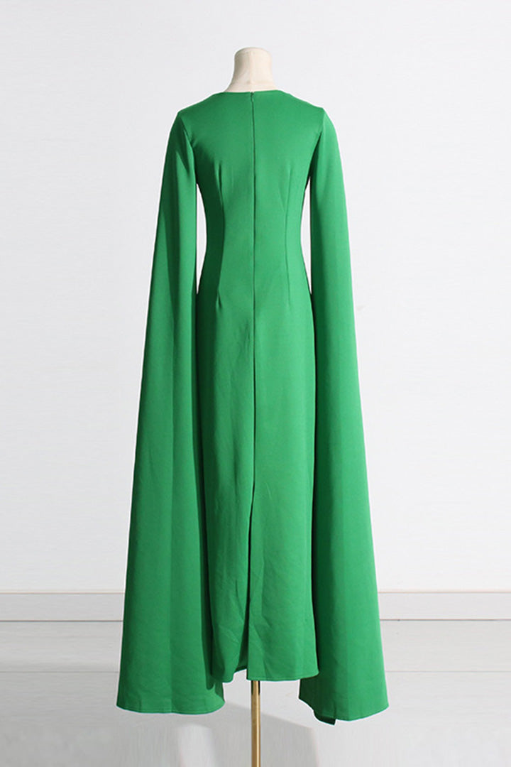 Green Elegant Handmade Customized Long Dress