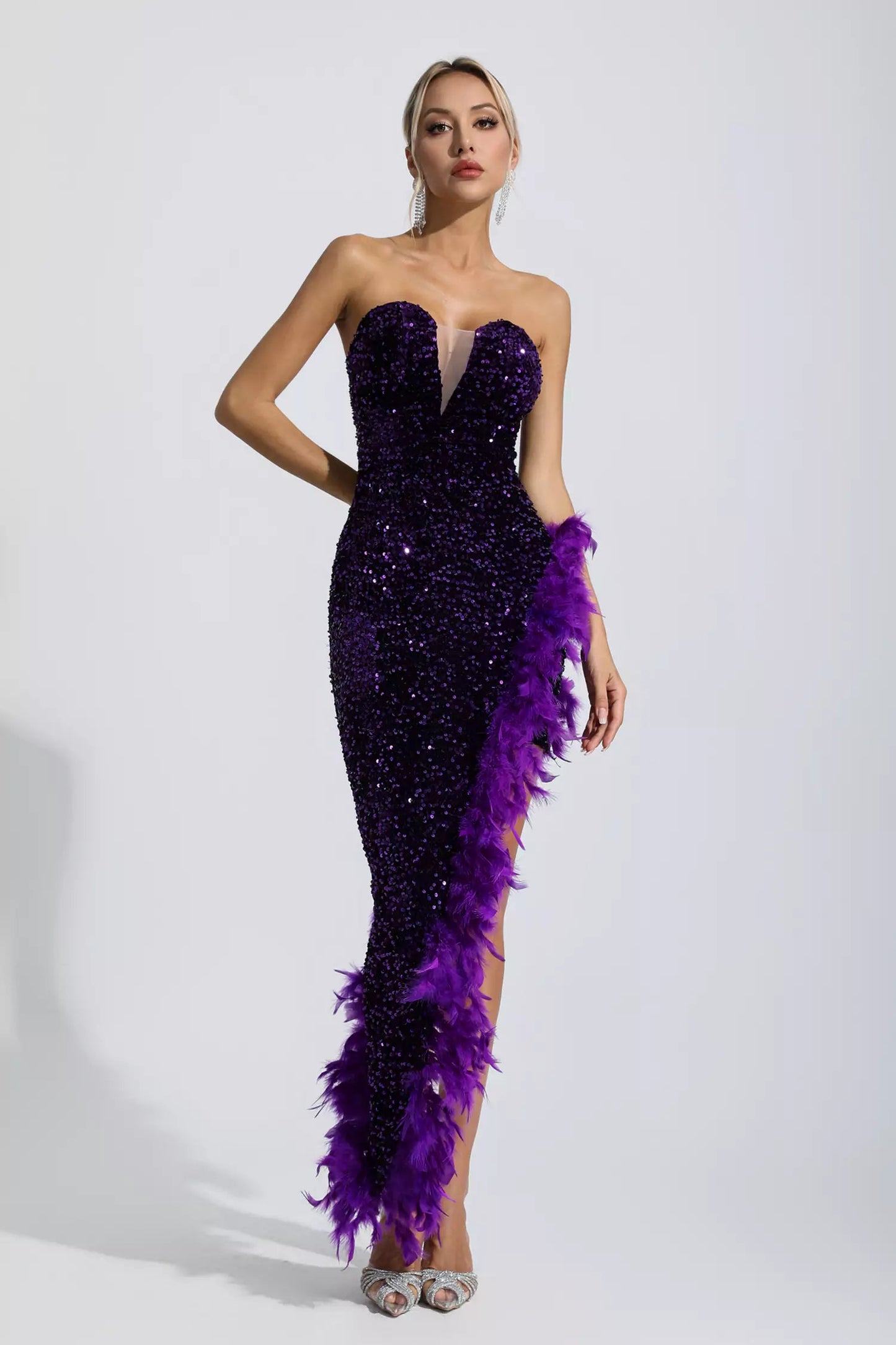 Sequin Feather Dress