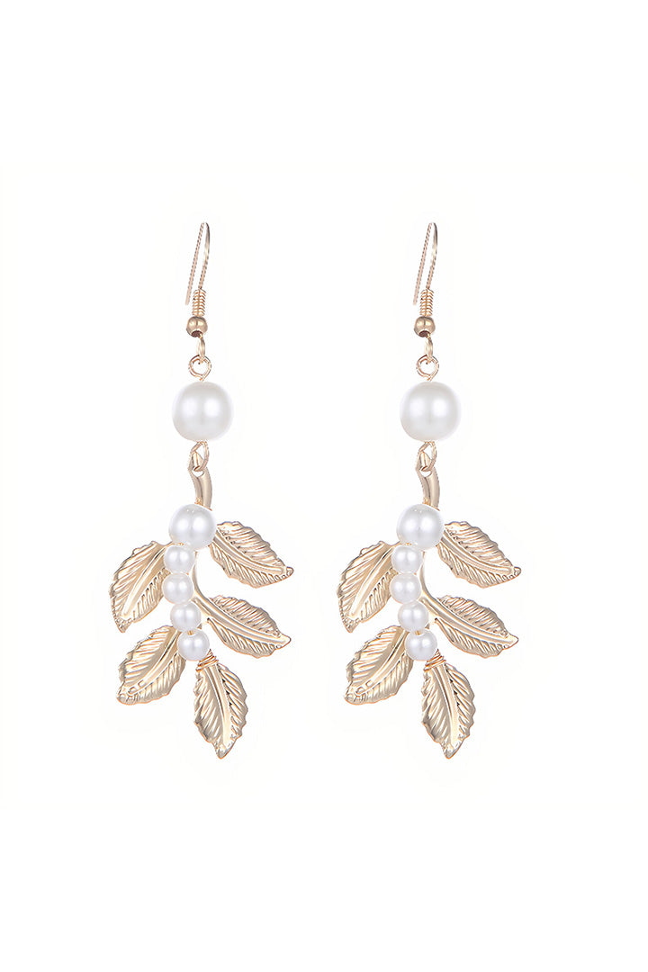 Christmas Tree Leaves Pearl Earrings