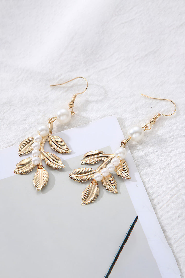 Christmas Tree Leaves Pearl Earrings