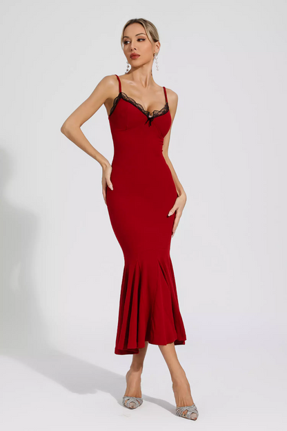 Red Mermaid Slip Dress