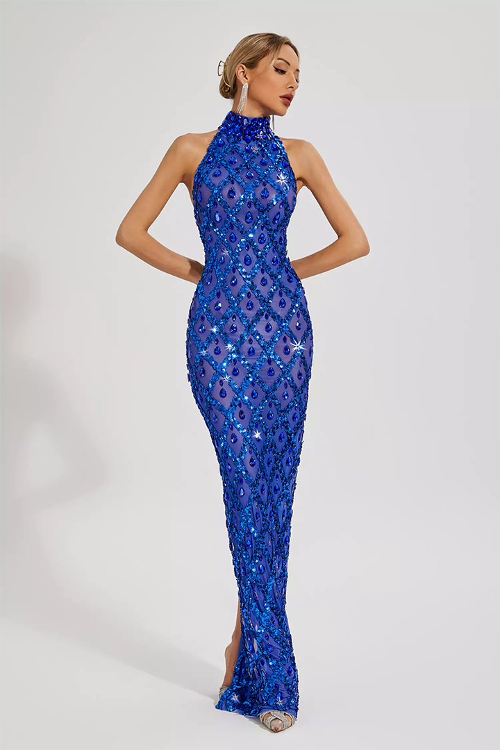 Blue Diamond Maxi Dress