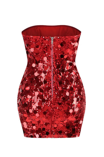 Christmas Sheath Sequined Mini Dress