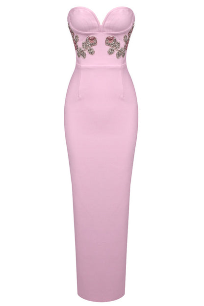 Pink Elegant Sheath Long Dress