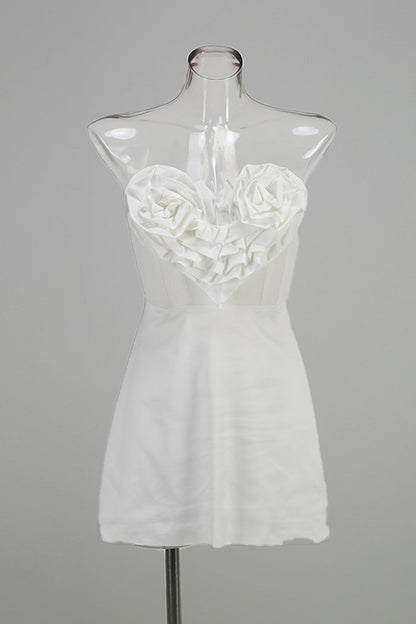 White Heart Sheath Mini Dress