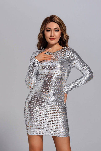 Silver Mesh Bodycon Dress