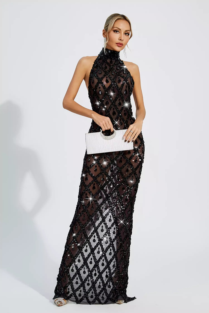 Black Diamond Maxi Dress