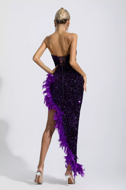 Sequin Feather Dress