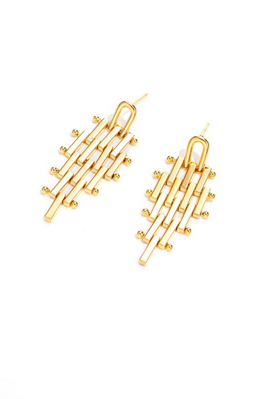 Architectural Gold Drop Earrings