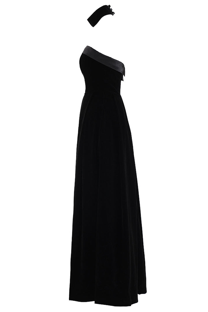 Black Elegant Simple Sheath Midi Dress