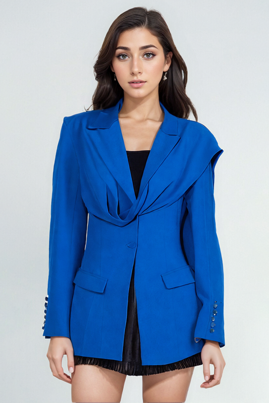 Blue Ribbon Patchwork Suit Jacket