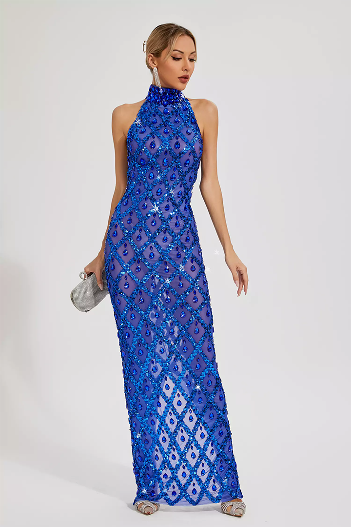 Blue Diamond Maxi Dress