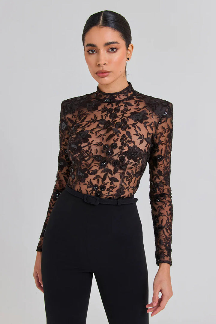 Black Lace Bandage Jumpsuit