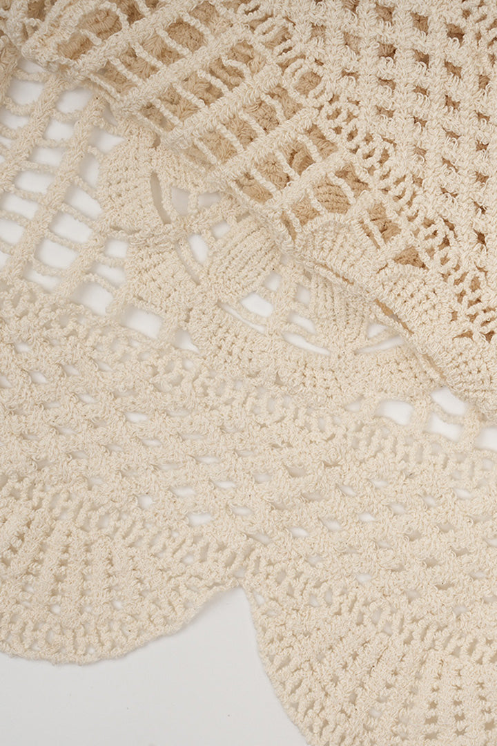 Apricot Cutout Crochet Knit Set