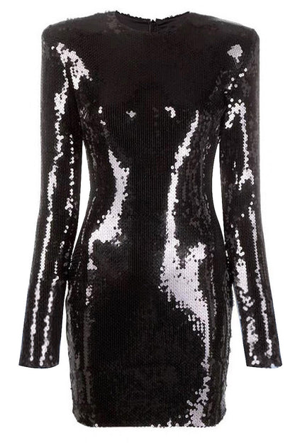 Long Sleeve Sequin Mini Dress