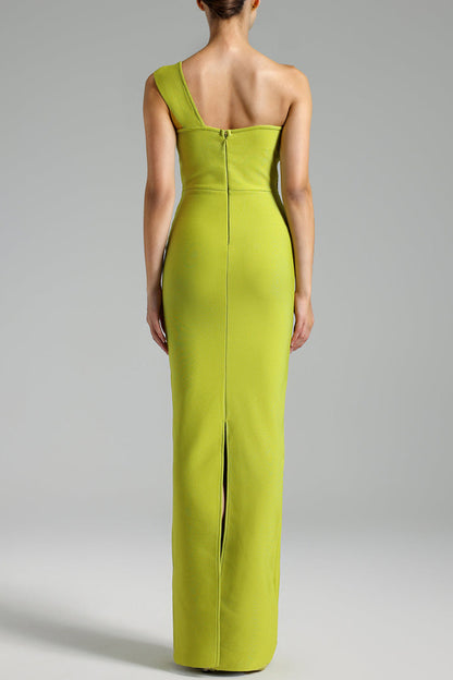 Green One-Shoulder Maxi Dress