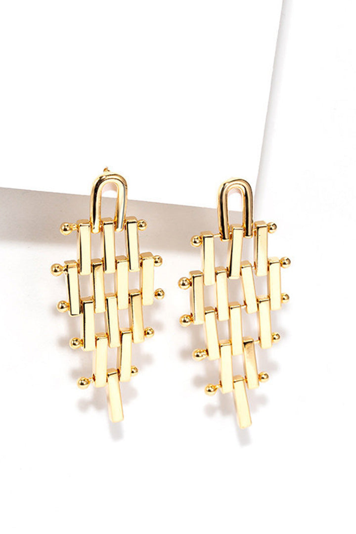 Architectural Gold Drop Earrings