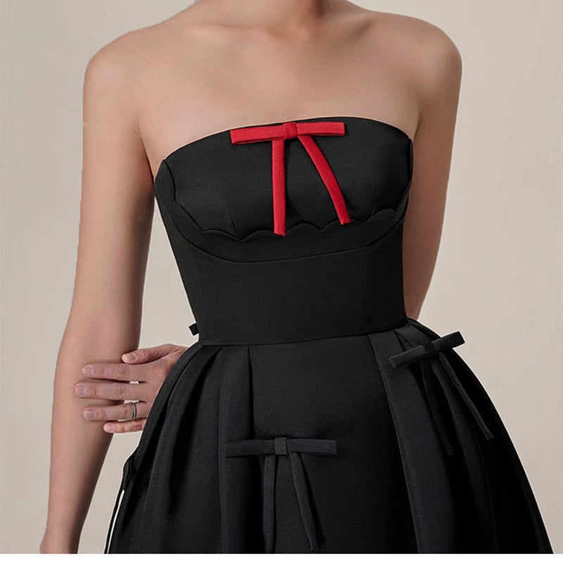 Elegant Bow Decoration Sheath Midi Dress