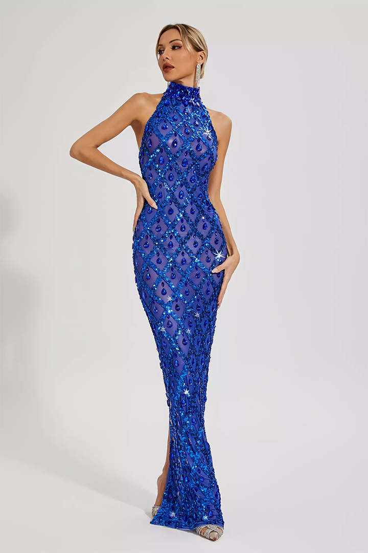 Blue Diamond Maxi Dress