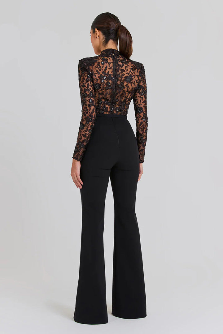 Black Lace Bandage Jumpsuit