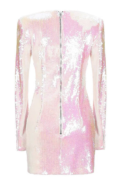 Long Sleeve Sequin Mini Dress