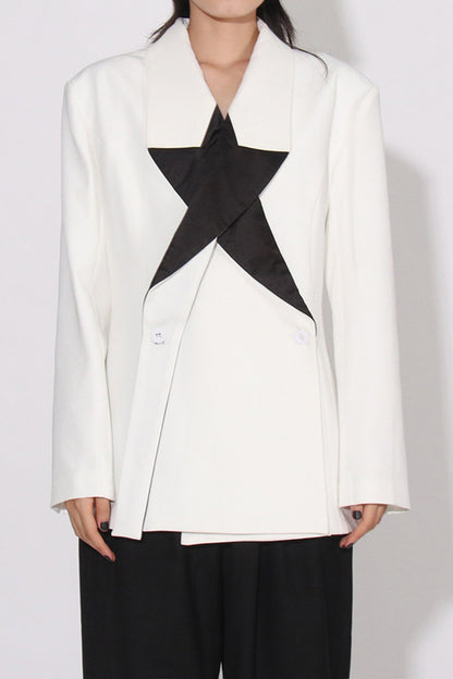 Pentagram Black And White Colorblocked Blazer