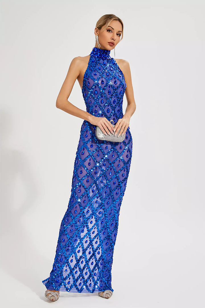 Blue Diamond Maxi Dress