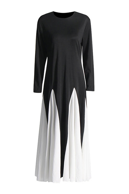 Black And White Colorblocking Maxi Dress