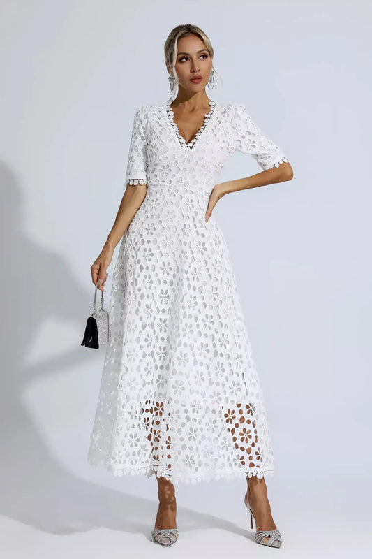 White Cutout Maxi Dress