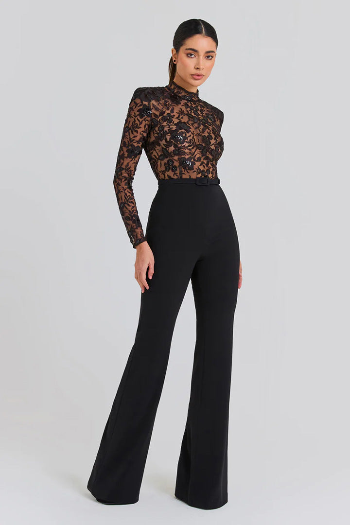 Black Lace Bandage Jumpsuit