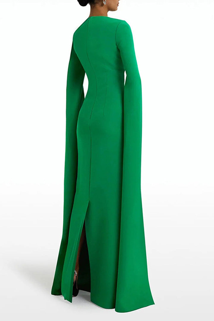 Green Elegant Handmade Customized Long Dress