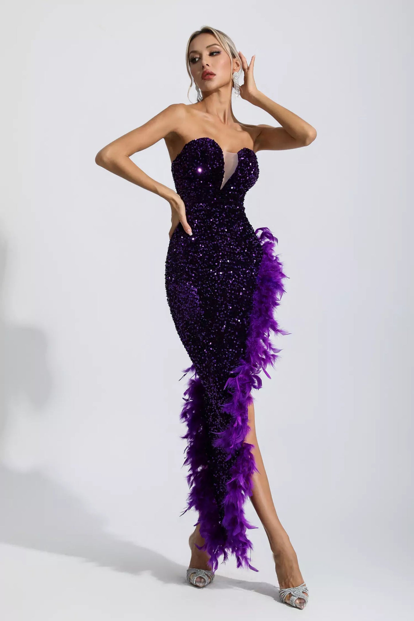 Sequin Feather Dress