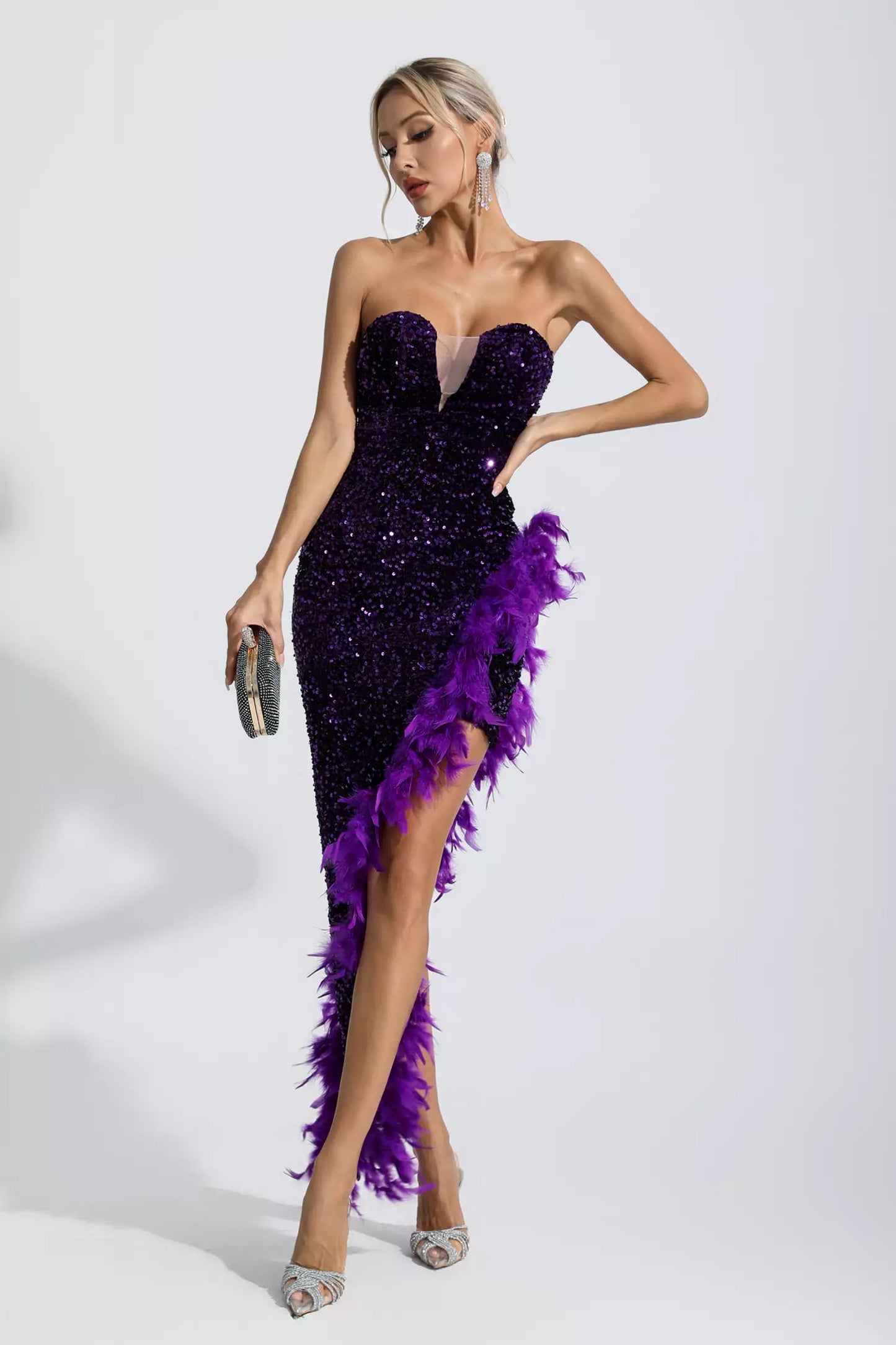 Sequin Feather Dress