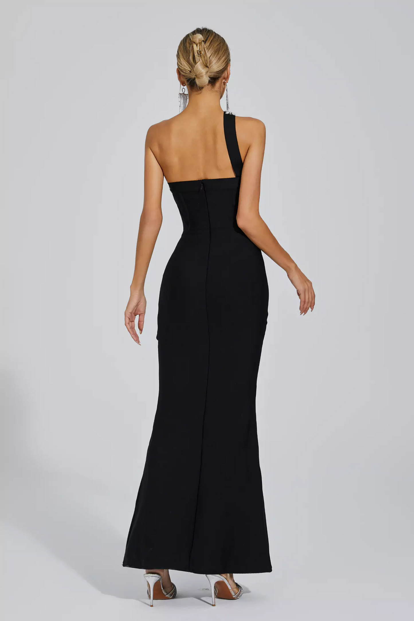 Black One-shoulder Bandage Dress