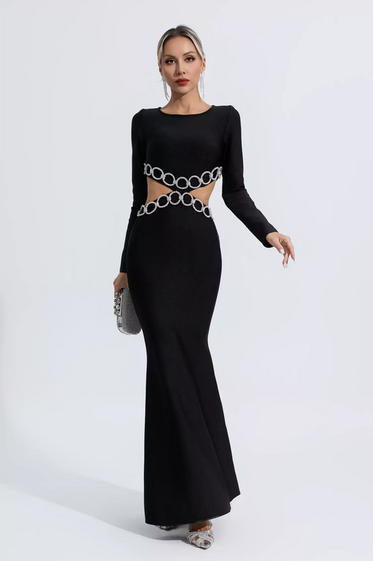 Black Cut Out Bandage Dress