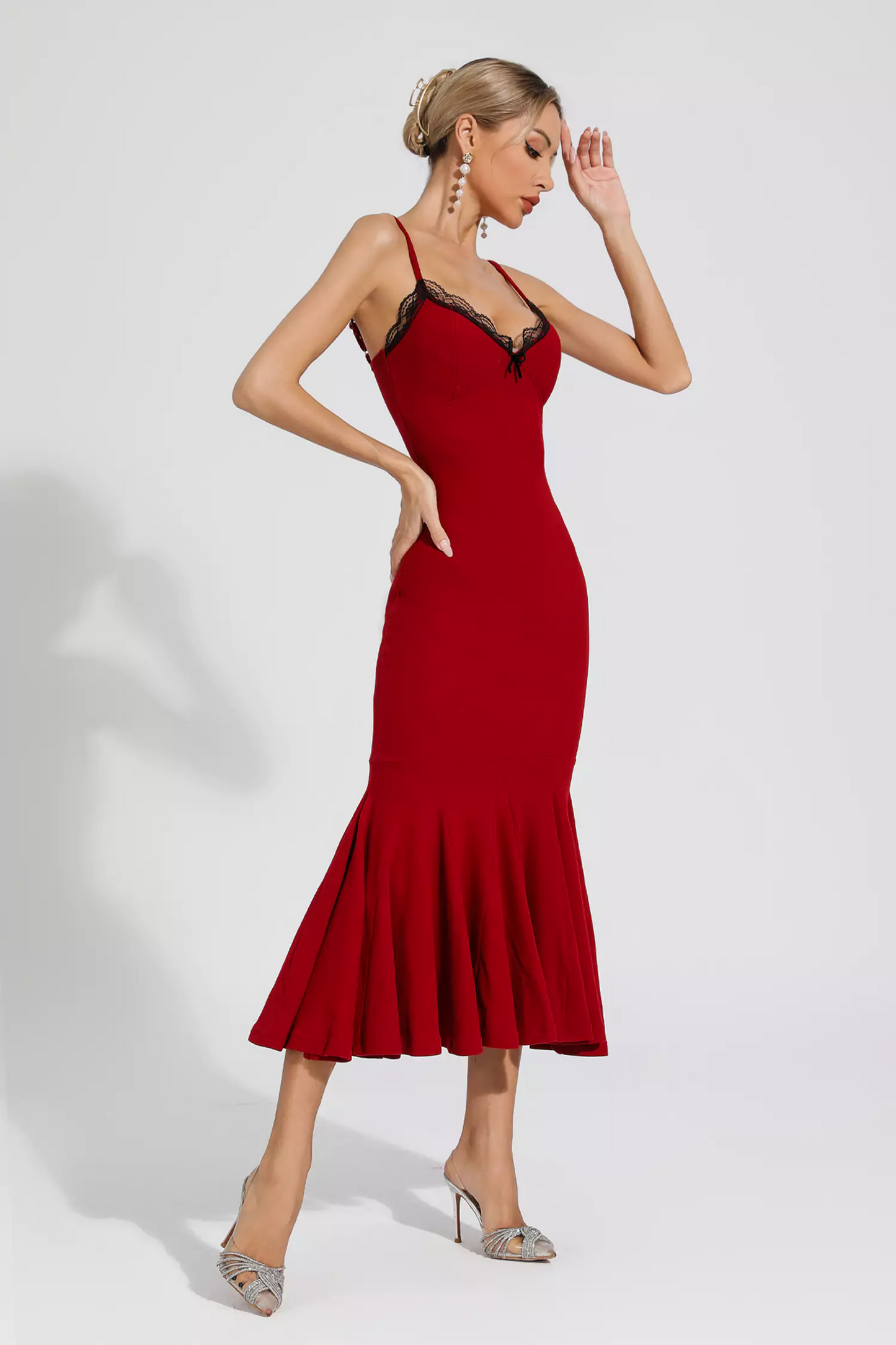 Red Mermaid Slip Dress