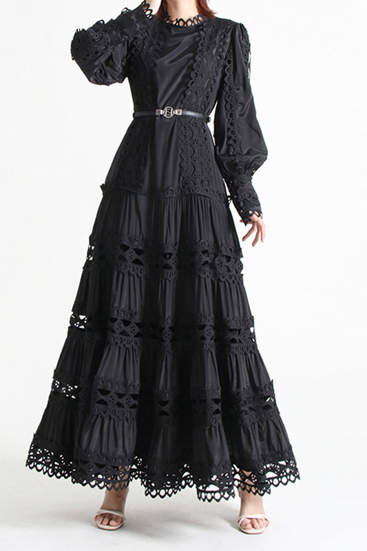 Lace Ruffle Long Dress